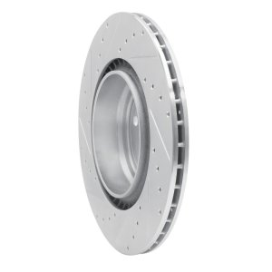 BMW ALPINA B7 Brake Rotor (1) - Rear Right - R1 Concepts - Drilled & Slotted - Silver - `09-`19